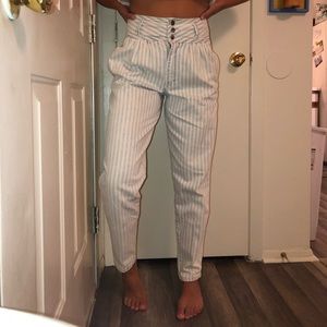 Baby blue & white striped high waisted pants!